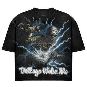 T-shirt personnalisé avec logo, délavé à l'acide, pour hommes, streetwear de haute qualité, vintage, surdimensionné, 100% coton, t-shirts pour hommes grandes tailles - Product Image 2