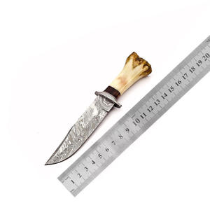 Cuchillo Bowie de Supervivencia y Caza, Acero de Damasco, para Campismo y Senderismo, Duradero, Multiusos, con Hueso de Camello - Product Image 6