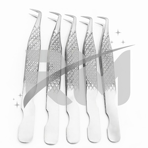 Pince à épiler professionnelle RMI en acier inoxydable, haute précision, forte, à pointe épaisse et lisse, 10 mm, pour extensions de cils - Product Image 3
