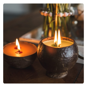 Vela aromática de lujo hecha a mano con cáscara de coco y cera de coco natural, vela decorativa ecológica para el hogar. - Product Image 6
