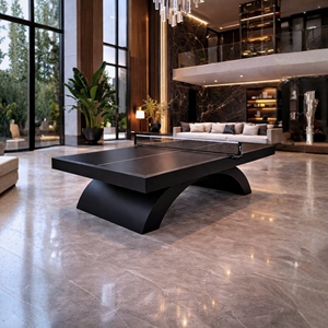 Mesa de Ping Pong de Lujo Candore con Base Curva, Mesa de Tenis Moderna para Interiores, para el Hogar y el Club - Product Image 3