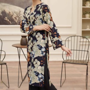 Camisa de franela estampada para mujer PW4193 Blusa y camisa para mujer de 1 pieza - Product Image 3