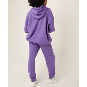 2026 Men's Winter Streetwear Sweatshirt Pullover Hoodies Wide Leg <b>Trousers</b> Solid Color Custom Logo Two Pieces Set 100% Cotton - Product Image 6