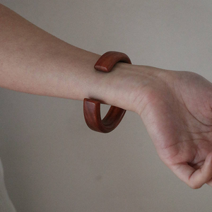 5 Colors Wide Plain Open Chunky <b>Wooden</b> <b>Bangle</b> Natural Sandalwood <b>Bangles</b> Women Men Vintage Statement Ethnic Handmade Jewelry Hot - Product Image 1