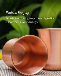 Gobelet en verre de cuivre écologique, vaisselle ayurvédique pour boissons santé, réutilisable et durable pour un style de vie écoresponsable à la maison - Product Image 5