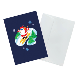 Carte de vœux 3D pop-up sur le thème du Père Noël en avion, avec enveloppe, faite à la main pour Noël, en papier, pour les fêtes - Product Image 6