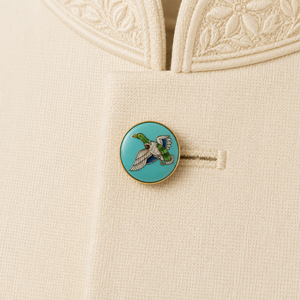 Botón de Sherwani Azul Real Chapado en Oro con Meenakari de Jaipur para Boda, Botón de Kurta de Lujo para Hombre, Artesanía de Esmalte - Product Image 3