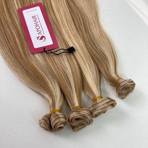 Vente en gros extensions de cheveux humains lisses à trame plate Remy double tirage Mix couleur piano teint à la machine double trame - Product Image 1