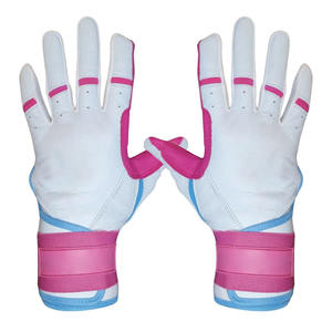 Guantes de Bateo de Béisbol para Adultos, de Cuero Rosa y Blanco, Transpirables, con Palma Texturizada para un Agarre Mejorado, Correa de Muñeca Ajustable, Tallas XL y XXL, Personalizables OEM - Product Image 5