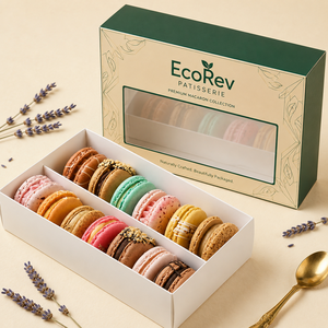 Custom Logo Printing Paper Macaron <b>Box</b> Packaging Food Grade Paper Sushi Pastry Bakery Chocolate Packaging <b>Box</b> for Macaron - Product Image 4