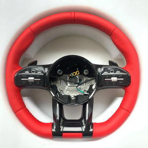 Volant en cuir perforé DOS pour <span class=keywords><strong>Mercedes</strong></span> Benz GLA 250 GLB 200 <span class=keywords><strong>GLC</strong></span> 300 GLE <span class=keywords><strong>250d</strong></span> GL 550 G 63 Volant en fibre de carbone - Product Image 4