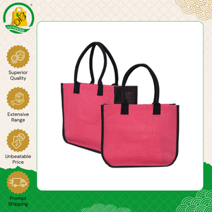 Professional Supplier Selling Best Quality <b>Plane</b> Red Color PP Laminated Tote Jute <b>Bag</b> with Weaved Padded Handle from India - Product Image 5