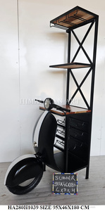 Meilleure collection : Meuble bar à vin industriel pour la maison, style moto, avec art himalayen antique - Product Image 3