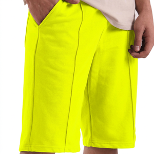 Pantalones Cortos Bermuda de Algodón de Color Sólido para Hombre, Cintura Media Elástica, Ropa Casual con Bolsillos, Tejido Transpirable - Product Image 5