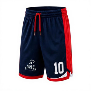 Shorts de football d'entraînement pour joueurs à prix abordable, couleur bleu/rouge, 100% polyester, service OEM disponible pour personnalisation du nom de l'équipe - Product Image 1