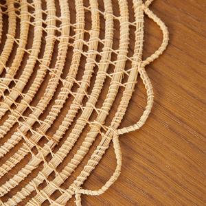 Creative Flower Rattan <b>Placemat</b> <b>Round</b> Woven Tablemat Hollow Petal Coaster Rustic Charger Plates For Fine Dining Restaurant Decor - Product Image 5