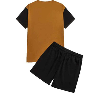 Ensemble T-shirt et short d'été décontracté pour homme respirant, polyester/coton de haute qualité - Product Image 2