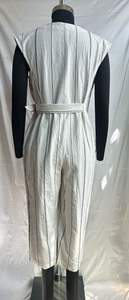 Combinaison pour femme en coton recyclé, col en V, style cache-cœur, sans manches, à rayures teintées, robe d'été décontractée pour le soir et le quotidien - Product Image 4