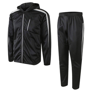 Wholesale Custom Premium Men's Breathable Solid <b>Polyester</b> <b>Tracksuit</b> Set Zipper Hooded Jacket Trousers Ultra High Quality - Product Image 4