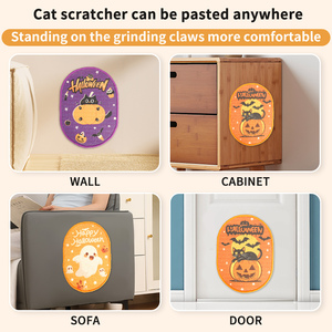 Halloween Orange Ghost Wall Cat Scratcher <b>Pad</b> Sisal <b>Scratch</b> Board Cat Claw <b>Pad</b> for Indoor Cats - Product Image 3