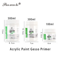 Gesso Acrílico y para Pintura al Óleo, Preparador de Superficies, Blanco, 100/300/500ml, Imprimación Líquida para Pintura Acrílica