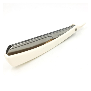 Navaja de Barbero Recta de Acero Inoxidable con Mango de Plástico, Antioxidante y Reutilizable, para Acabado de Corte de Cabello - Product Image 1