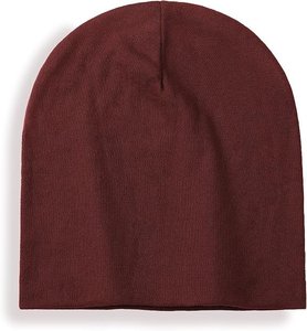 Solid Slouchy Beanie <b>Winter</b> <b>Hat</b> for <b>Women</b> 100% Acrylic Knit Cap Casual Style Maroon Color Head Circumference 56-58CM - Product Image 1
