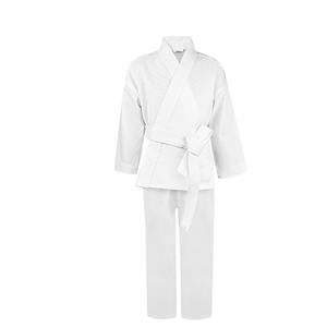 Uniforme de karaté blanc pour garçons, 100% coton, vêtements d'arts martiaux durables, taille enfant, coupe régulière, style uni teint - Product Image 1