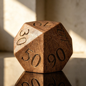 Ensemble de dés en bois personnalisables avec logo RPG Dungeons and Dragons, haute qualité, polyédriques, durables, emballés dans une boîte métallique - Product Image 4