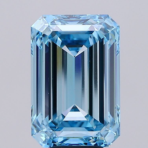 Diamante Cultivado en Laboratorio con Corte Esmeralda Azul Fantasía, Certificado IGI, Amberglow Horizon 8.05 CT, VS1, Modelo 9664, Piedra Suelta - Product Image 1