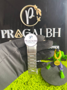 นาฬิกาควอตซ์หรู Pragalbh Jewels ประดับเพชรโมอิสซาไนต์ ขอบหน้าปัดลายหนาม คริสตัลแซฟไฟร์ ขนาด 42 มม. ตัวเรือนสแตนเลสสตีล หน้าปัดอนาล็อก น้ำหนักเบา - Product Image 6