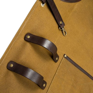 Tabliers de barbier classiques réutilisables en cuir AQDAS INDUSTRIES, design personnalisé avec sangle et poches, tablier de barbier professionnel - Product Image 3