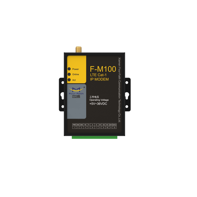 Four-Faith F-M100-1X Wireless IP Modem with RS-232 Interface 85.6Kbps Transmission Rate