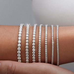 Round Cut Lab Grown Diamond Tennis <b>Bracelet</b> 14KT <b>Solid</b> <b>Silver</b> IGI Certified Luxury Engagement Wedding Gift Unisex Unique Design - Product Image 1