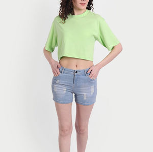 Crop top pour femmes, t-shirt court uni, t-shirts de qualité supérieure, t-shirts pour femmes très vendus, t-shirts pour femmes durables - Product Image 4