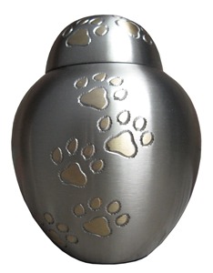 Charcoal Grey Brass Pet Cremation <b>Urn</b> Paw Print Design Ashes Container Memorial Keepsake Funeral <b>Urn</b> for Dog <b>Cat</b> Ash Storage - Product Image 3