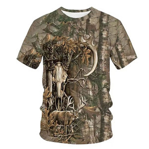 T-shirts de chasse pour hommes, 100% coton, légers, respirants, séchage rapide, manches courtes, pour la pêche, la randonnée, l'hiver - Product Image 1