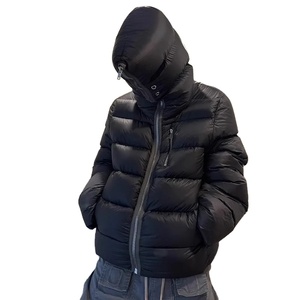 Customized <b>Canvas</b> Puffer <b>Jacket</b> with Your Logo and Design Hooded High Street Style - Product Image 1