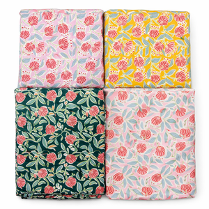 Tela de Algodón Peinado, Ligera, Transpirable, Orgánica y Ecológica, con Estampado Floral, para Prendas y Vestidos de Niñas y Niños - Product Image 1