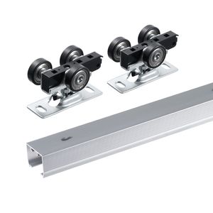 Kit Hardware per Porta Scorrevole a Scomparsa in Acciaio Resistente di Grado Commerciale, 1,44 m, con Binario per Porta Scorrevole a Scomparsa - Product Image 3