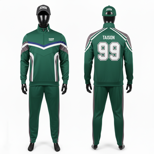 Survêtement d'entraînement de hockey sur glace pour hommes, 280 GSM, polaire polyester premium, style panneau violet, blanc, noir, transfert thermique personnalisé - Product Image 5