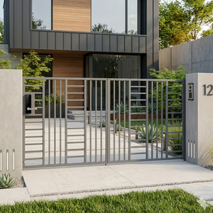 Puerta Doble Abatible de Hierro Forjado con Recubrimiento en Polvo KHP, Control Manual, Exterior, Duradera, Fácil Instalación, Diseño Tradicional - Product Image 5