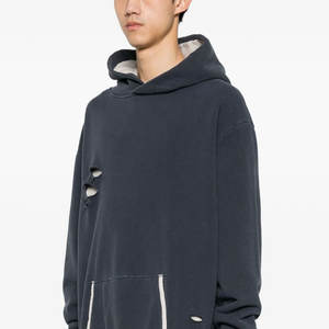 Sudadera con Capucha Gráfica de Invierno para Hombre, Estilo Casual, Hecha a Medida, de Alto Gramaje, con Estampado Digital Ácido, Diseño Vintage Desgastado - Product Image 4