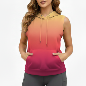 Modern Trend Sublimated Hooded Sleeveless Fleece <b>Hoodies</b> Casual Streetwear <b>Lightweight</b> Soft Feel Relax Fit Fashionable vest - Product Image 3