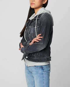 Chaqueta vaquera ajustada para mujer, Chaquetas vaqueras negras elásticas, diseño a la moda, Material de alta calidad, logotipo personalizado - Product Image 4