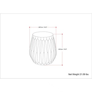 Table d'appoint moderne en forme de tambour, surface facetée, forme solide, design compact et peu encombrant, construction durable pour les intérieurs contemporains - Product Image 6