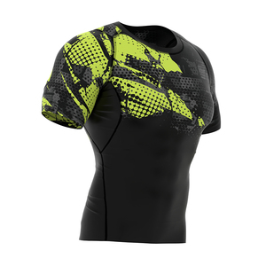 Camiseta de compresión Pro Series para hombre, personalizada OEM, de poliéster transpirable de secado rápido, para natación, surf y gimnasio. - Product Image 5