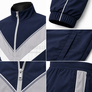 Regular Fit Unisex Tracksuit Set Lightweight Zip-<b>Up</b> Waterproof Breathable Eco-Friendly Winter Nylon Sweat Suit Adjustable Zipper - Product Image 6