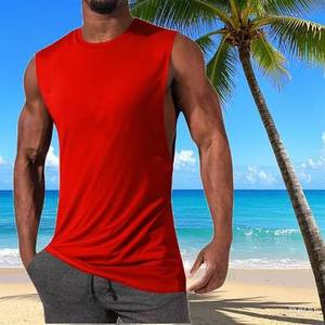 STELLAR Débardeur Homme Couleur Unie Col Rond Logo Avant Options Multi-Positions Sans Coutures Respirant 100% Coton Décontracté - Product Image 3