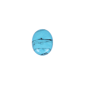 Pierre précieuse turquoise synthétique bleue ovale cabochon 10,5 carats 22x16 mm, pierre non montée pour la fabrication de bijoux par Ishu Gems - Product Image 1